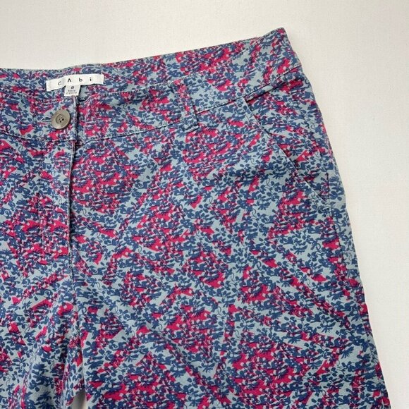 Cabi Womens Palm Beach Ankle Skinny Pants 806 Multicolor Floral Mid Rise Zip 8 - Picture 4 of 10